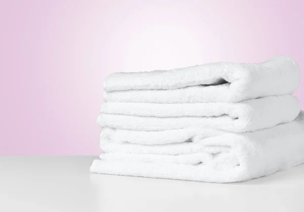 Stack Folded White Spa Towels — Stock Photo, Image