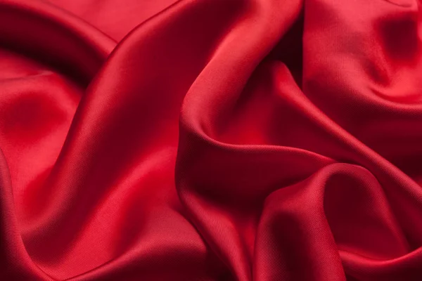 Tissu Soie Rouge Ondulations Texture Fond — Photo