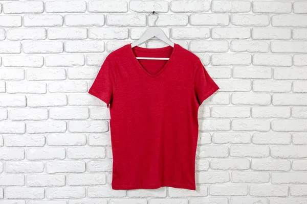 Basic Cotton Shirt Brick Wall Background — Stock Photo, Image