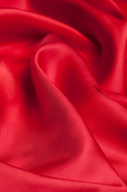Kırmızı ipek kumaştan dalgalar arka plan doku