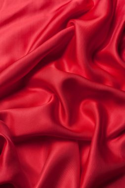 Kırmızı ipek kumaştan dalgalar arka plan doku