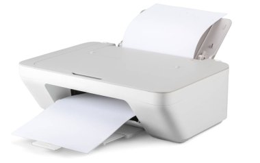 Yazıcı beyaz arkaplanda izole edildi