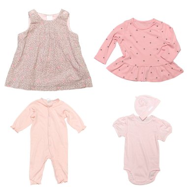 Beyaz arka plan üzerinde izole farklı moda giysiler