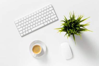 Beyaz ffice Danışma, üstten görünüm.