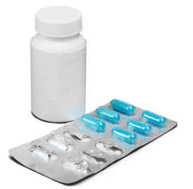Beyaz arka plan üzerinde izole farklı ilaç
