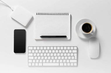 Beyaz ffice Danışma, üstten görünüm.