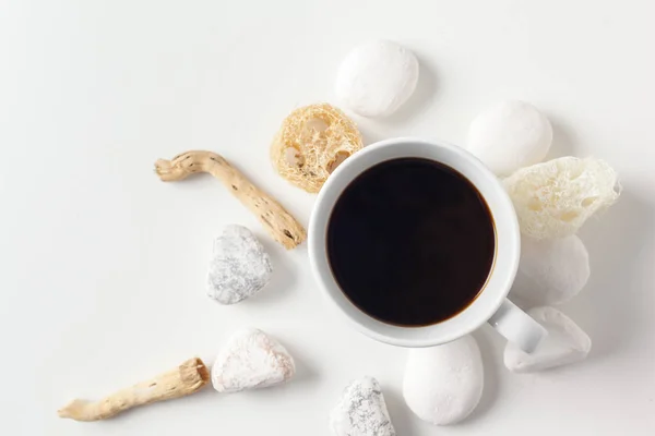 Taza Café Con Patrón Neutro Guijarros — Foto de Stock