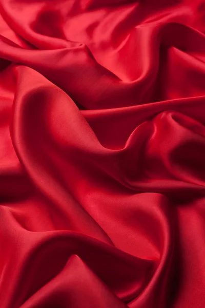 Tissu Soie Rouge Ondulations Texture Fond — Photo