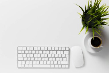 Beyaz ffice Danışma, üstten görünüm.