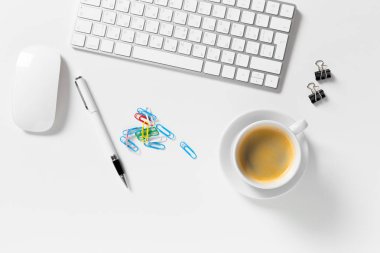 Beyaz ffice Danışma, üstten görünüm.