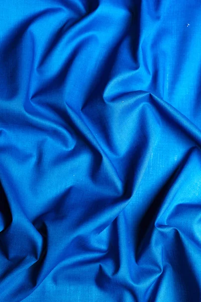 Niebieski Jedwabny Teksturowanej Tkanina Tło — Zdjęcie stockowe