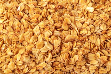 Sayfa kahvaltı yemek arka planı pişirme üzerinde kavrulmuş ev yapımı granola