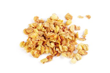 Beyaz arka plan üzerinde izole yulaf Granola Mısır gevreği