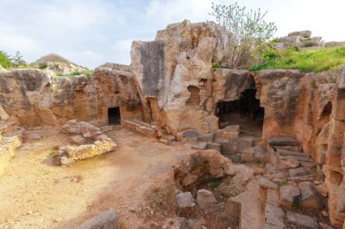 Antik kalıntıları. Kıbrıs arka plan üzerinde