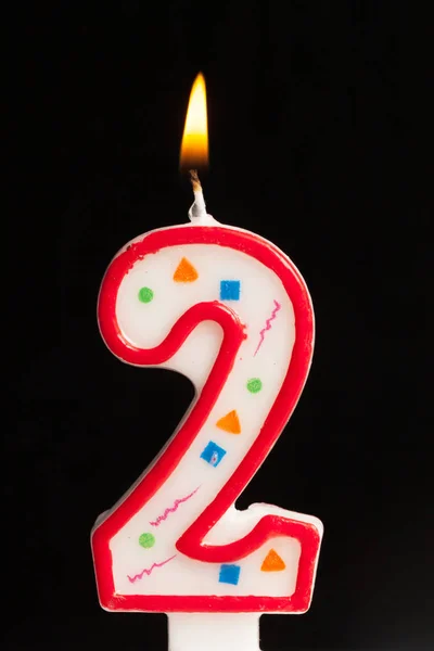 Candele Compleanno Numero Sfondo Nero — Foto Stock