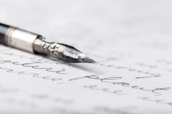 Fountain Pen Antique Handwritten Letter — Stock Photo, Image