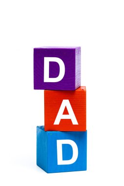 ahşap oyuncak küplerin harflerle. Baba