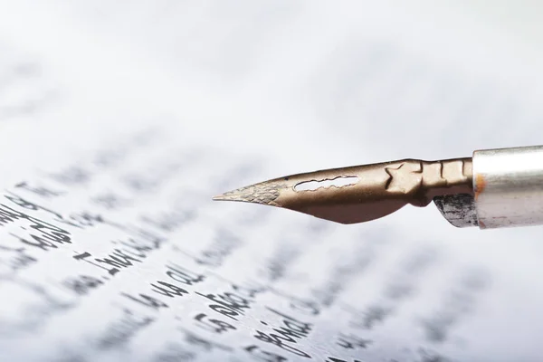 Caneta Tinteiro Uma Carta Manuscrita Antiga — Fotografia de Stock