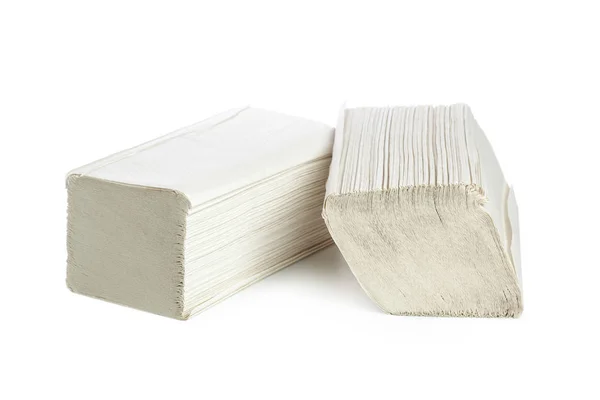 Pilhas Papel Toalhas Isoladas Branco — Fotografia de Stock