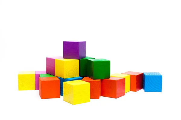 Colored Children Cubes White Isolated Background — Stock Photo, Image