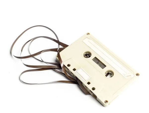 Vintage Cassette Tape Isolated White Background — Stock Photo, Image