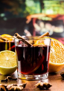 Noel mulled şarap yakın çekim 