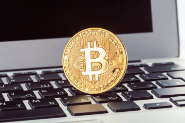 Bitcoin cryptocurrency parlak arka plan, iş kavramı üzerinde