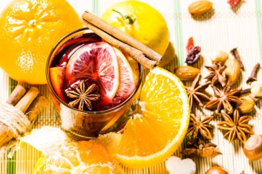 Noel mulled şarap yakın çekim 