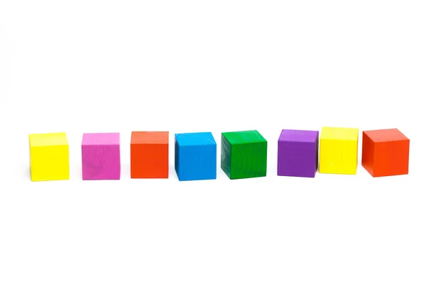 Colored Children Cubes White Isolated Background — Stock Photo, Image