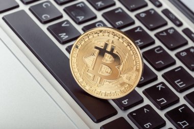 Bitcoin cryptocurrency parlak arka plan, iş kavramı üzerinde