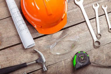 büyük inşaat araçlar kümesi yakın çekim