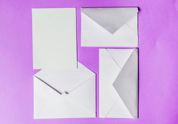 Novos Envelopes Brancos Branco — Fotografia de Stock