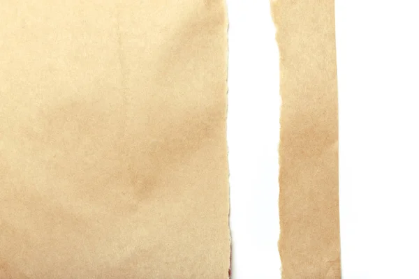 Καφέ Πακέτο Χαρτί Σχιστεί Αποκαλύπτουν Λευκού Πίνακα — Φωτογραφία Αρχείου
