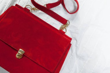 Kadın çanta üzerinde beyaz Tekstil