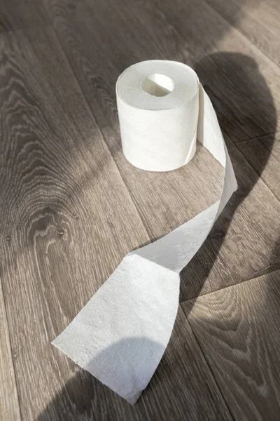 Toalett Papper Trä Bakgrund — Stockfoto
