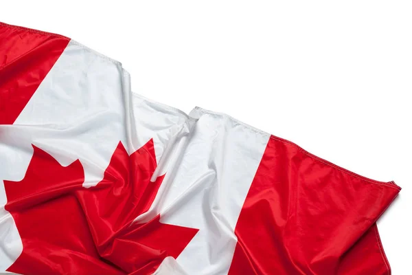 Canada Zwaaien Vlag Geïsoleerd Witte Achtergrond — Stockfoto