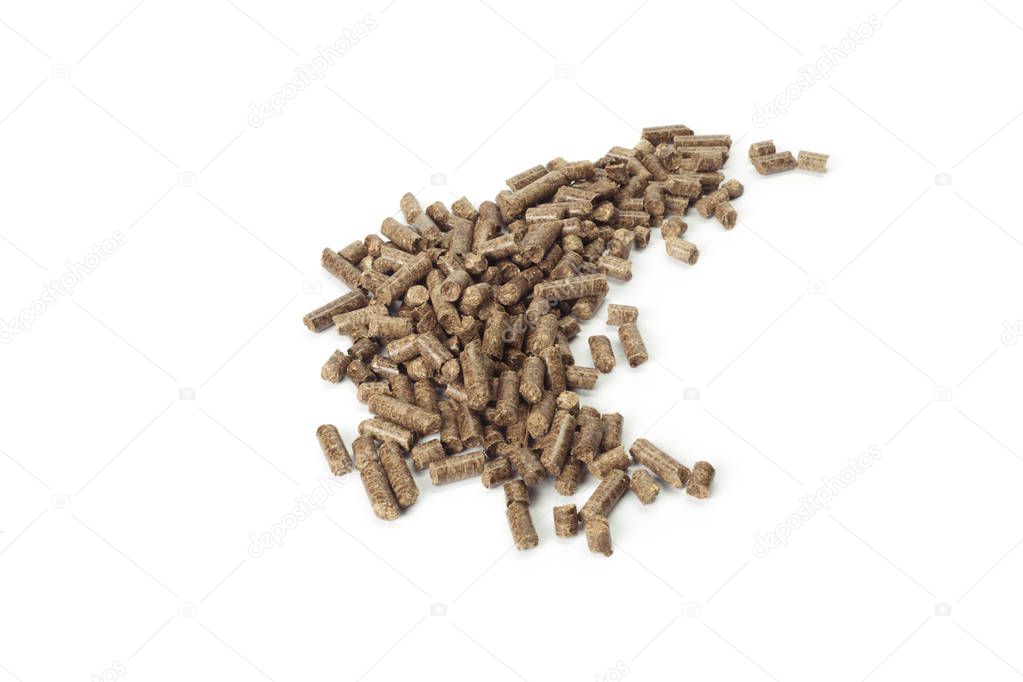 Resource concept. Close-up view of pellets on the table
