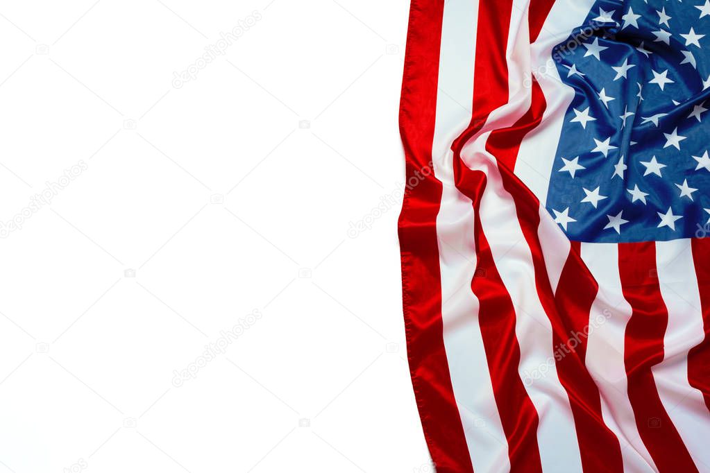 USA flag isolated on white background 