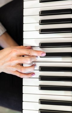 Piyano eller closeup. Kavramı, müzik ve hobi