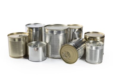 metal cans on a white background. clipart