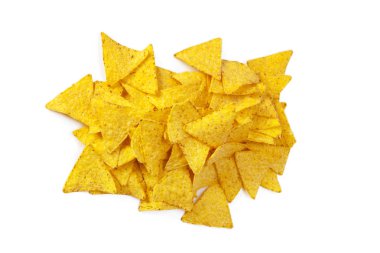 beyaz zemin üzerine Mısır cips