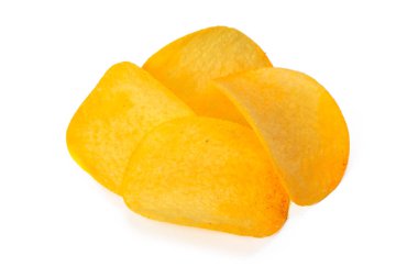 Patates cipsi beyaz arkaplanda izole