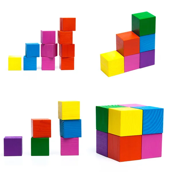 Cubo Juego Madera Multicolor —  Fotos de Stock