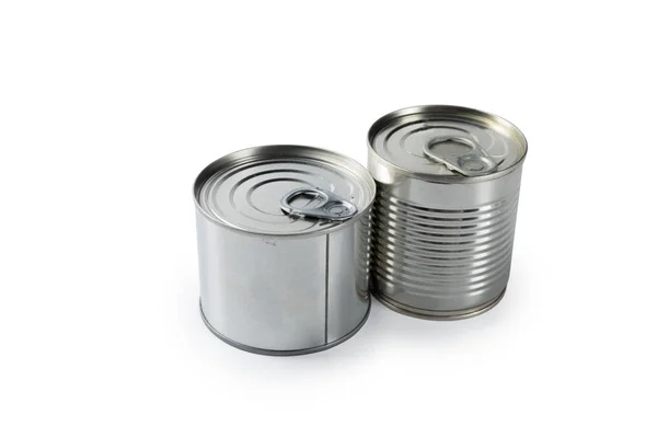 Metal Cans White Background — Stock Photo, Image
