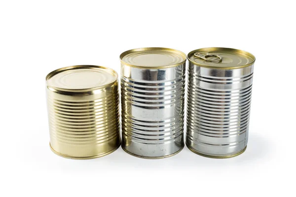 Metal Cans White Background — Stock Photo, Image