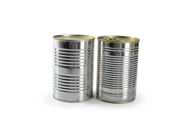 Metal Cans White Background Stock Picture