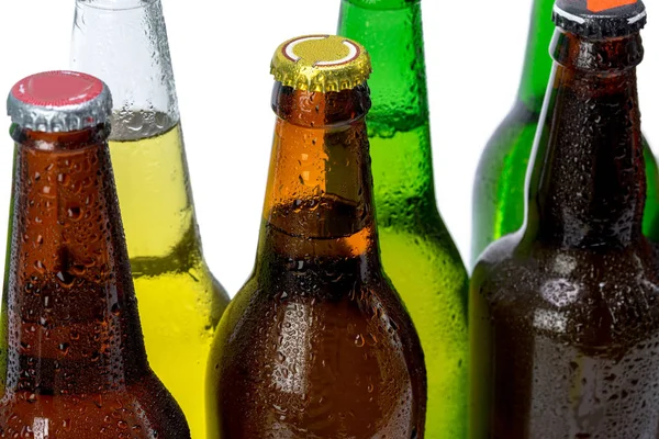 Set Beer Bottles Isolated — Stock Photo, Image