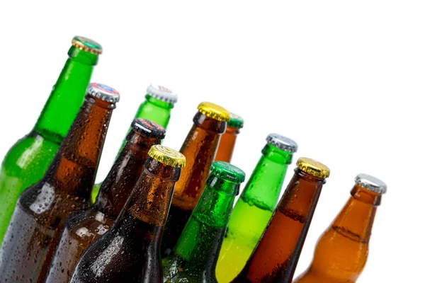 Set Beer Bottles Isolated — Stock Photo, Image