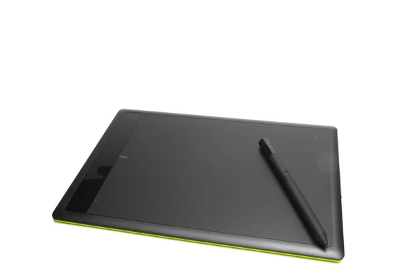 Tablet Gráfico Com Caneta Para Ilustradores Designers Isolado Sobre Fundo — Fotografia de Stock