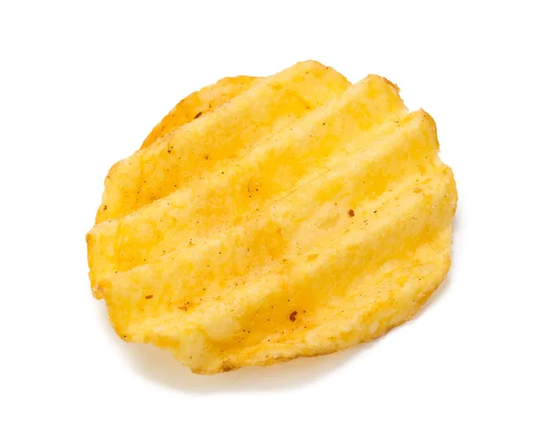 Yellow Potato Chips Isolated White — Stock Photo, Image